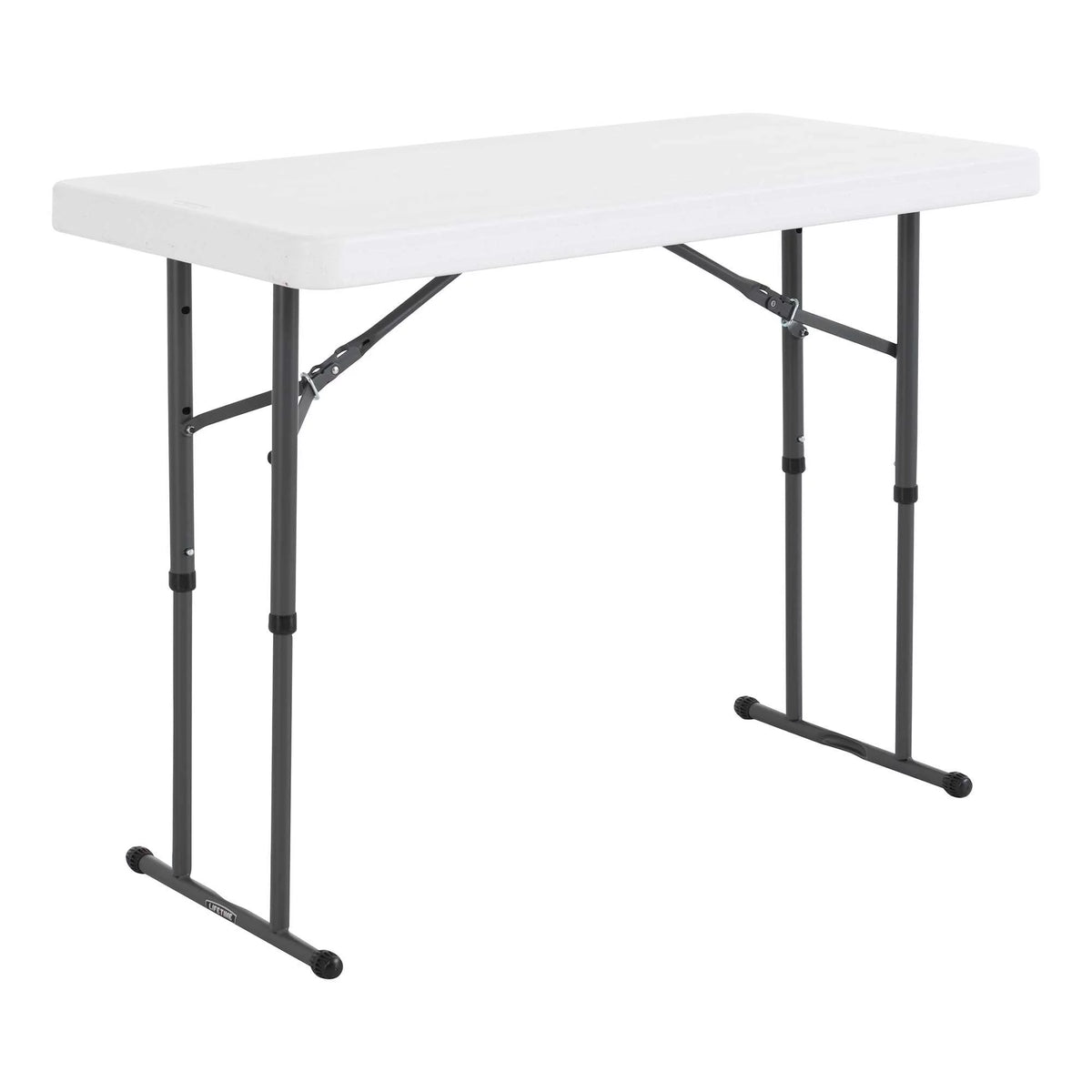 4 Foot Adjustable Folding Table White Granite G6248