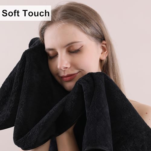 Extra Large Bath Towel Sets of 8, 2 Oversized Bath Towels, 2 Hand Towels, 4 Washcloths, 600GSM Soft Microfiber Quick Dry Highly Absorbent Bath Towels Sheets (Violet) Y75557