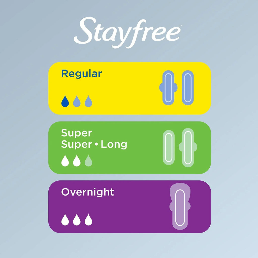 Stayfree Maxi Pads Regular Deodorant, 66 Count - Pack of 3 E401