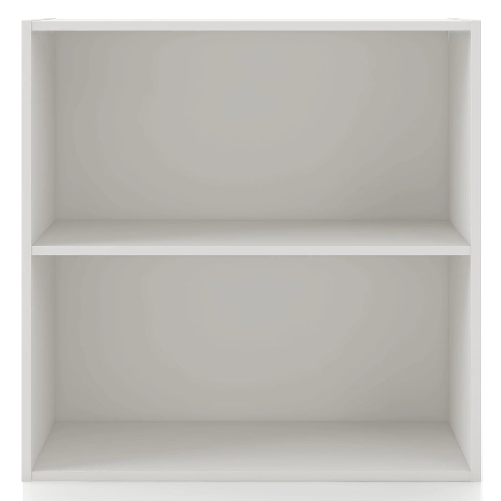 White 2-Tier Wood Bookcase T6942