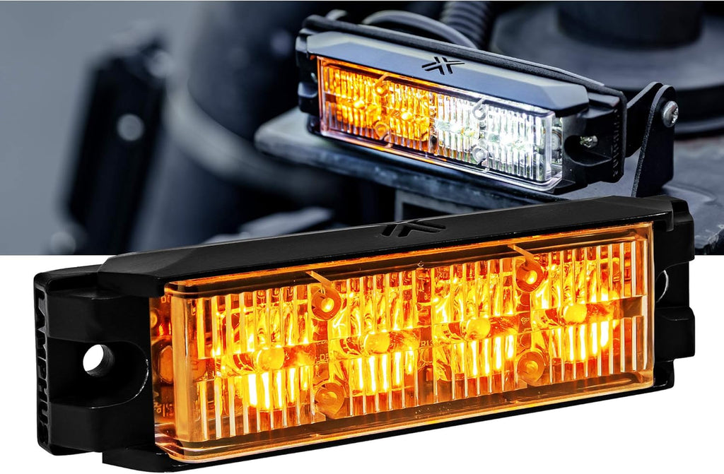 4pc 4" 4W Green White LED Flashing Strobe Light Head Emergency Warning Grille Light Q396