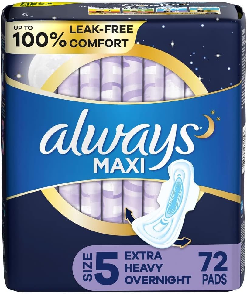72 Count Unscented Overnight Pads with Wings F267