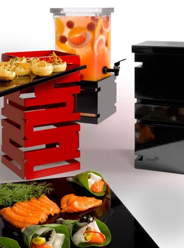 8in Square Multi-Level Steel Riser Red Gloss H3131