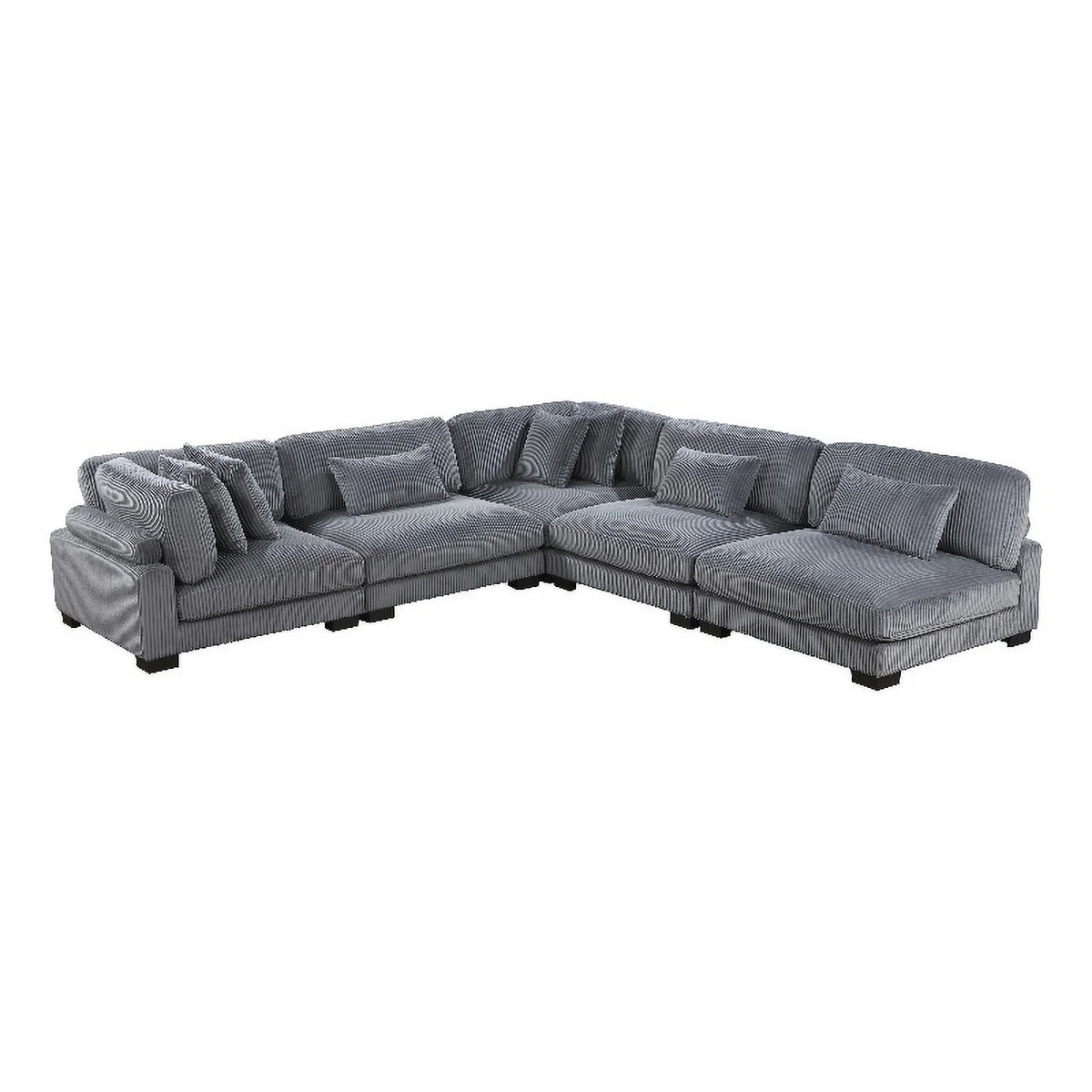 Gray Corduroy Modular Sectional B73952