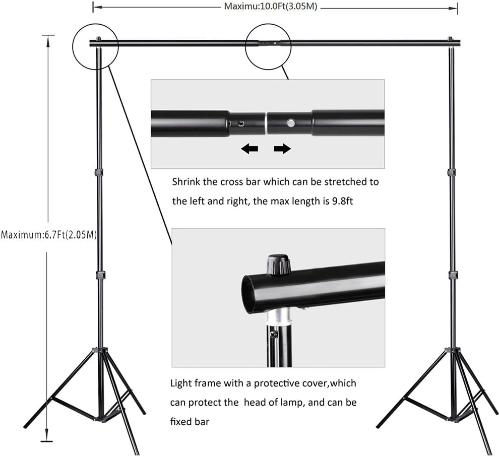 100% Pure Muslin 6.5 Ft x 10 Ft Chromakey Green Screen Backdrop with Backdrop Stand Kit J86469