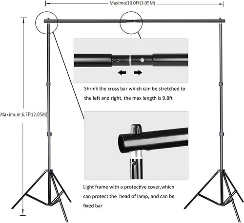 100% Pure Muslin 6.5 Ft x 10 Ft Chromakey Green Screen Backdrop with Backdrop Stand Kit J86469