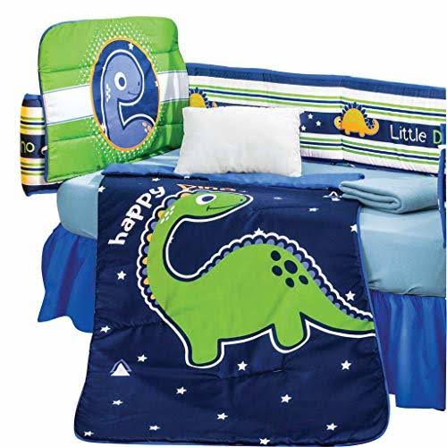 Bright Blue and Green Dinosaurs Crib Bedding Set 4pcs C44086