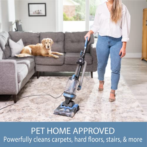 Bagless Upright Vacuum with 4 Height Adjustment, Blue U522335