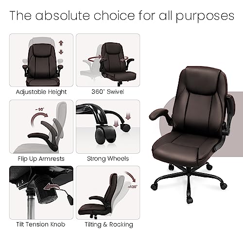 Ergonomic High Back Office Chair with Flip-up Arms G96820