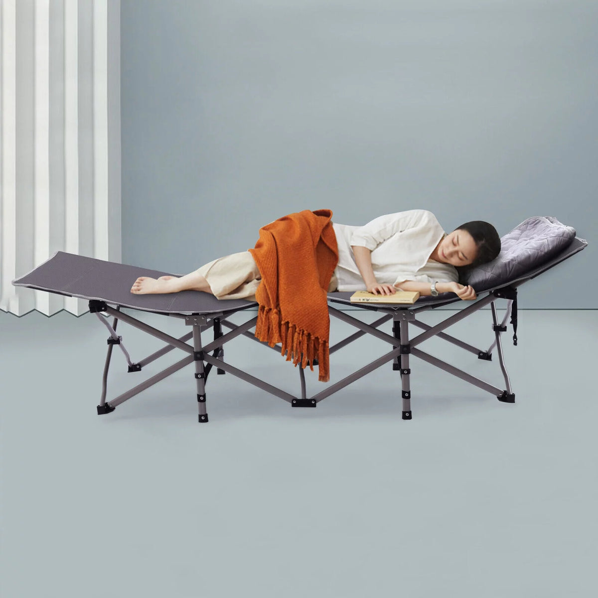 Portable Single Folding Bed with Mattress R89252