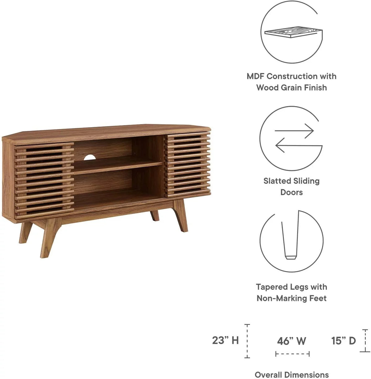 Mid-Century Modern Corner TV Stand Q902264