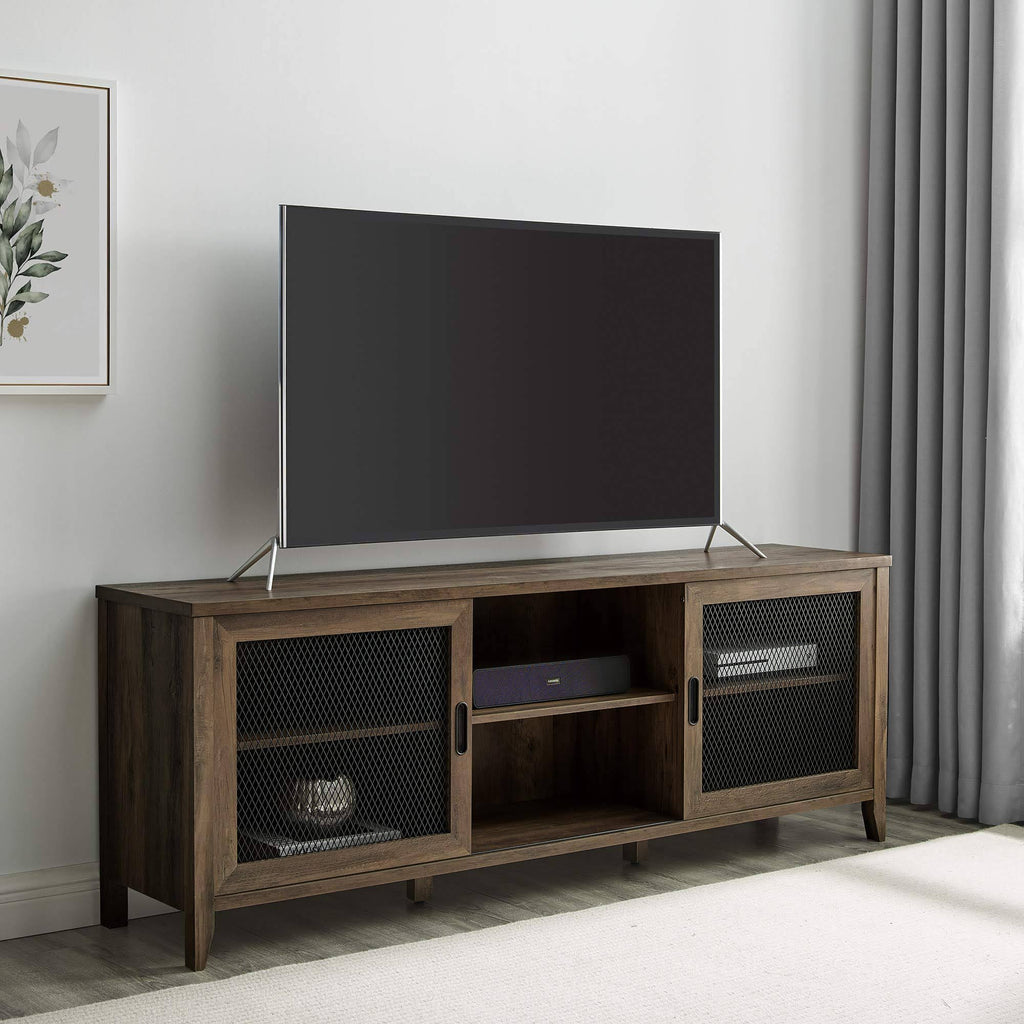 Industrial Sliding Mesh Door TV Console X688