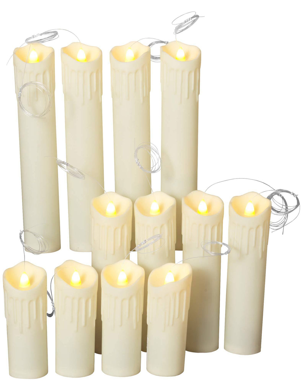 Set of 12 Battery Operated Floating Hanging Candles C9254
