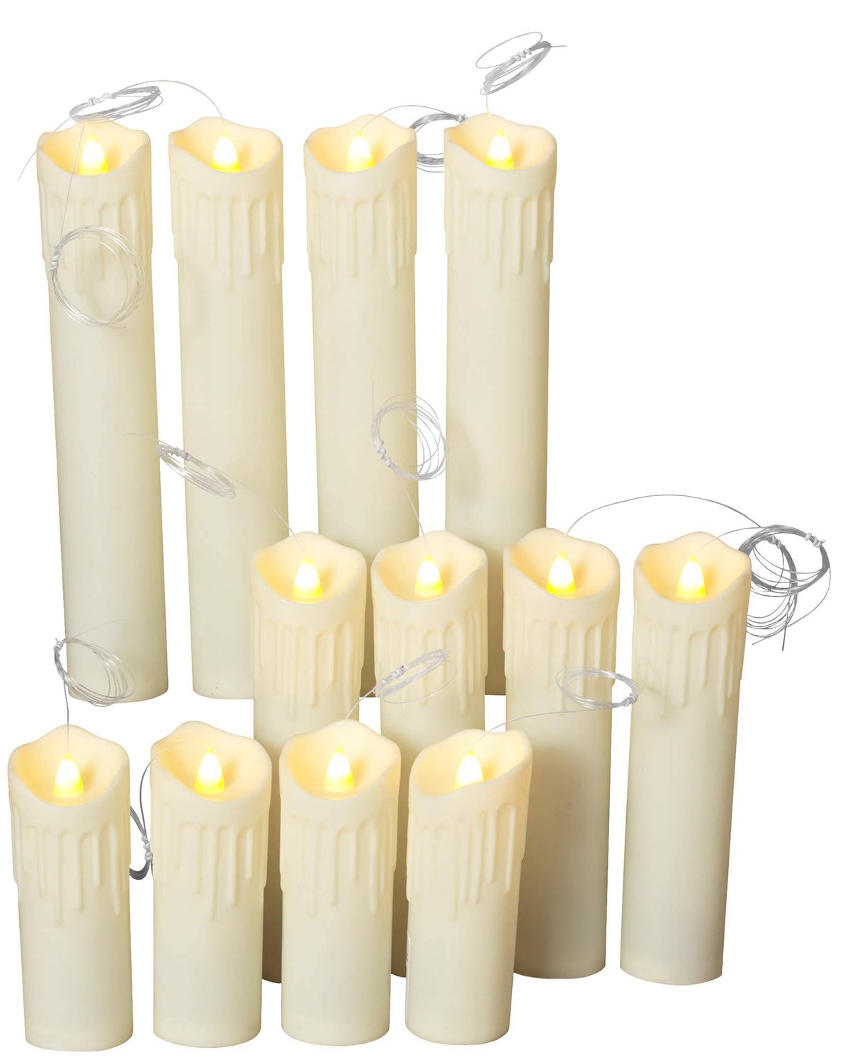 Set of 12 Battery Operated Floating Hanging Candles C9254