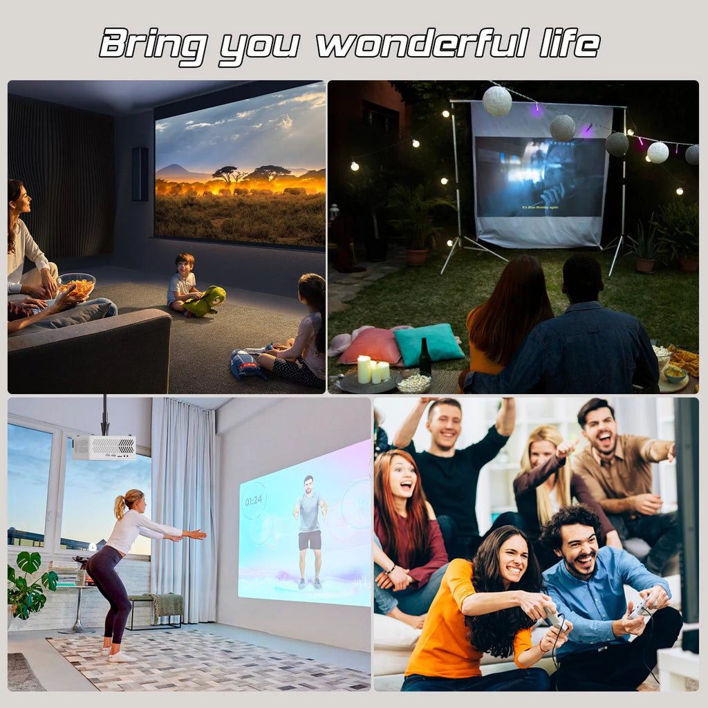 4K 1080P Wifi Bluetooth Projector with 100 Screen U326203