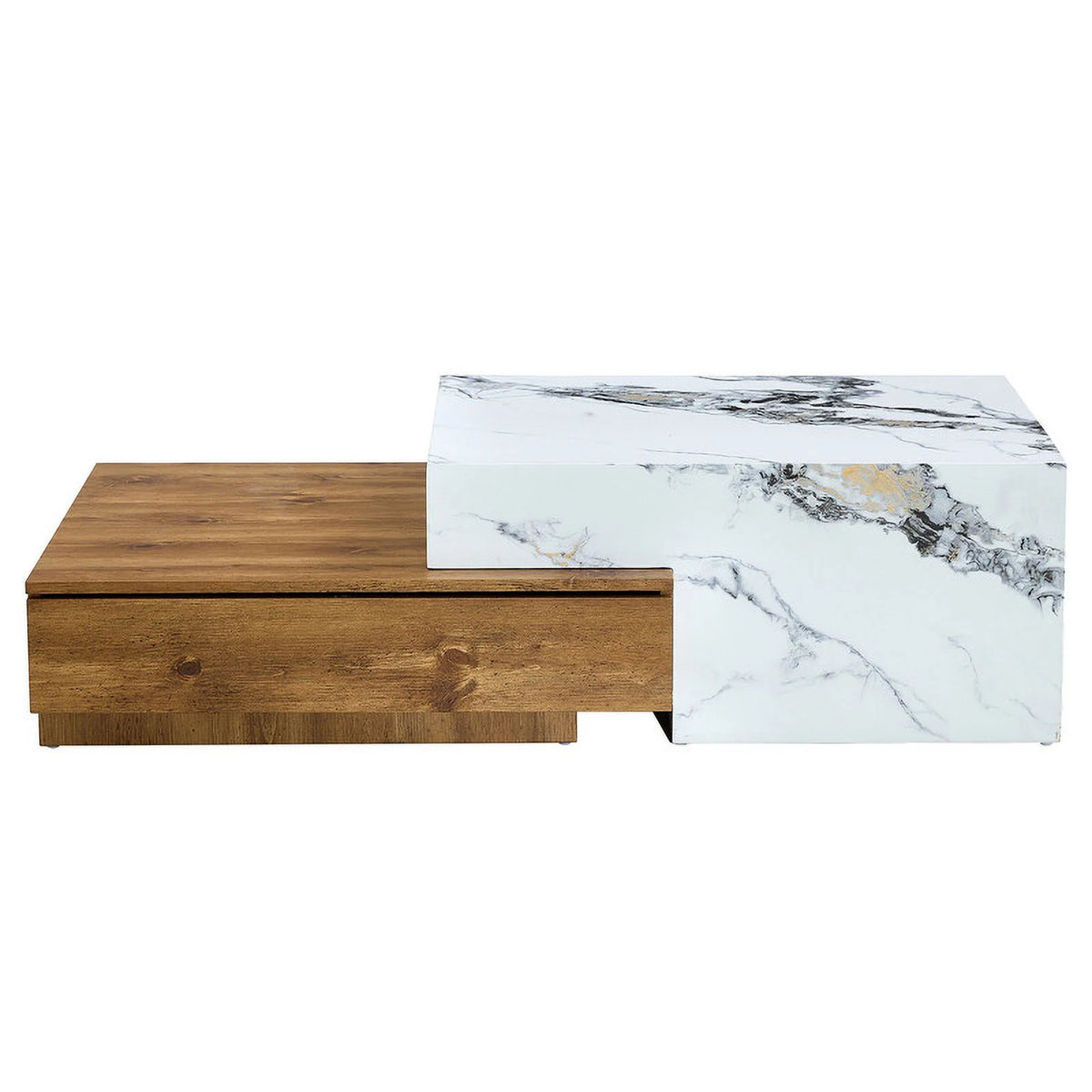 Modern Coffee Table with 2 Drawers White Finish B95522