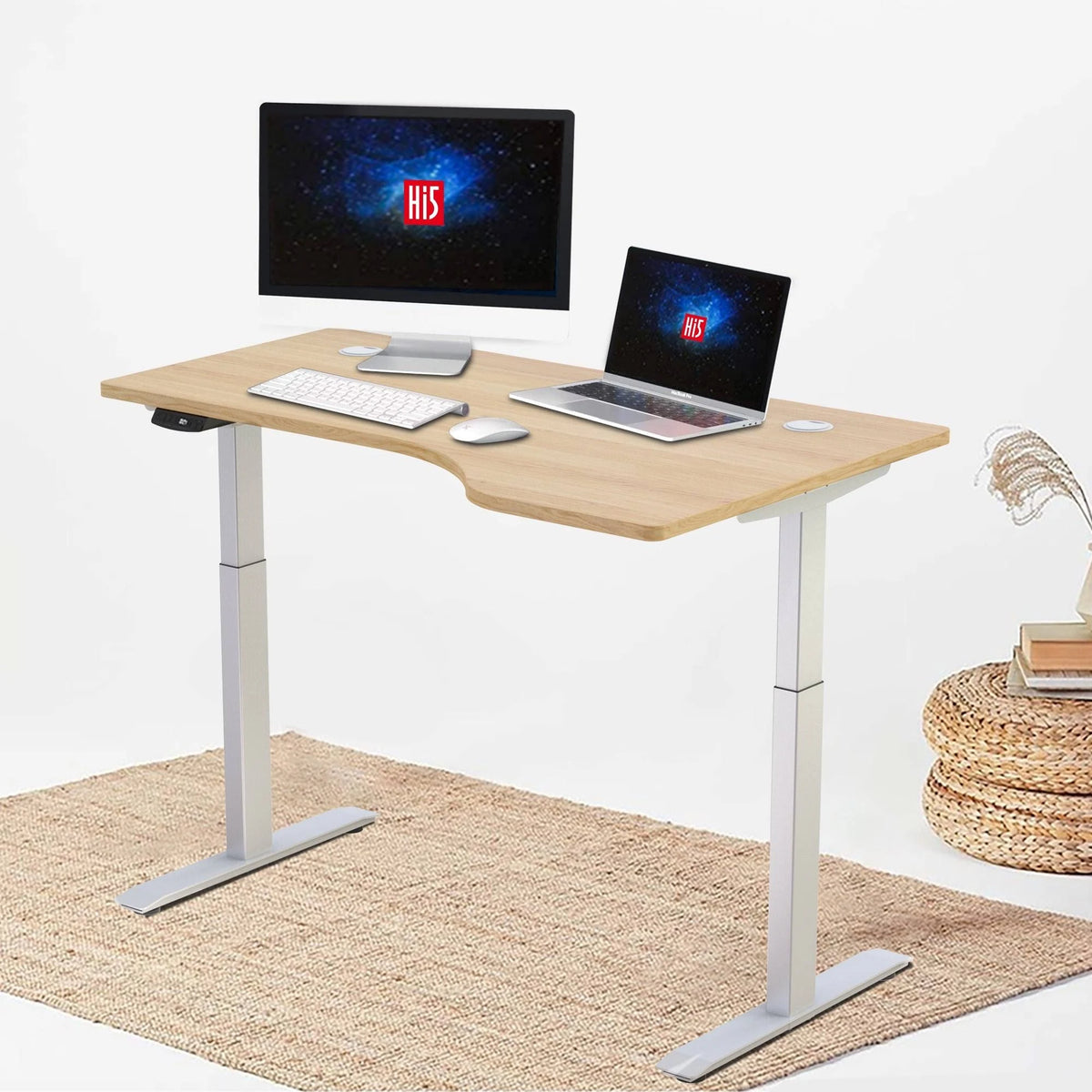 L-Shaped Electric Height Adjustable Standing Desk W74211