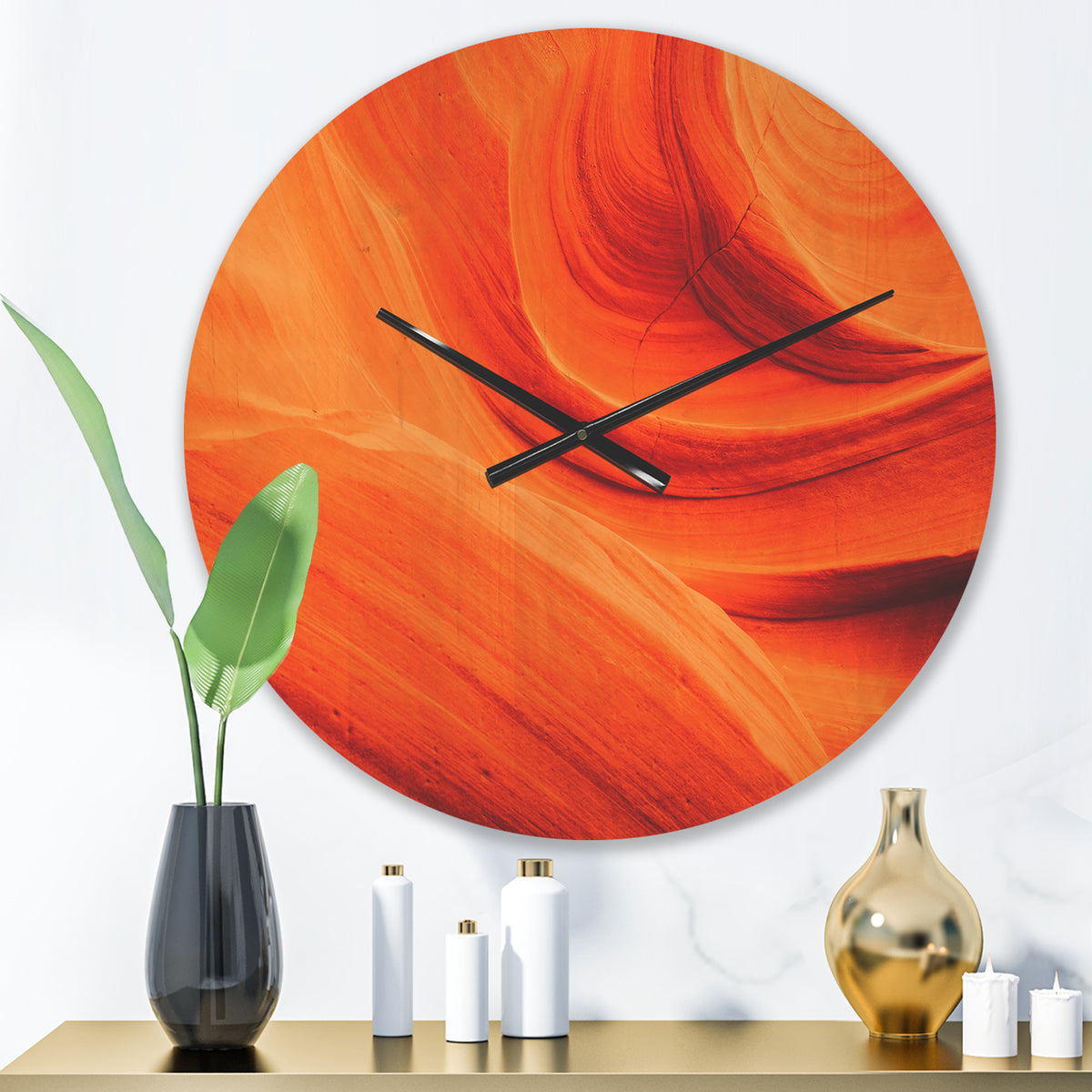 Orange Upper Antelope Canyon Landscape Wood Wall Clock P8734