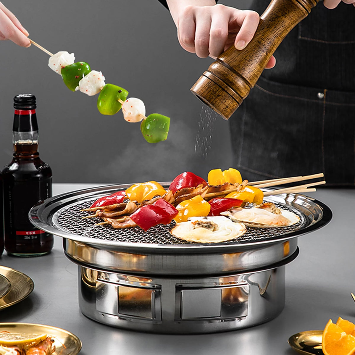 Charcoal Grill Non-stick Portable Stainless Steel BBQ Stove J504