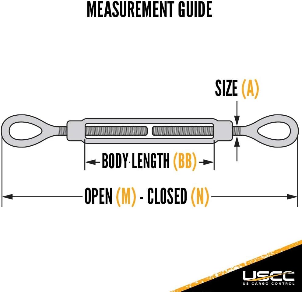 5/8 Inch x 6 Inches Galvanized Eye and Eye Turnbuckles Pack of 2 O38229