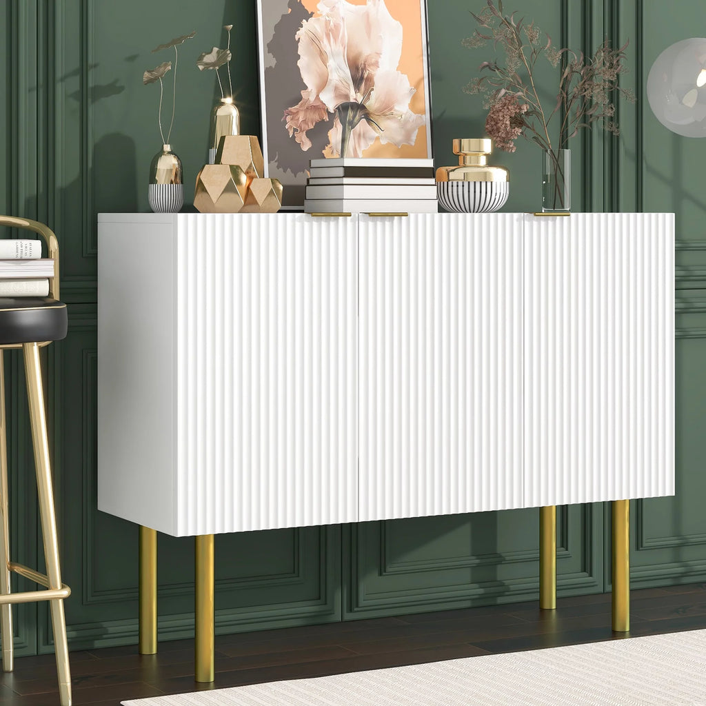 White Wood Buffet Cabinet with Storage S2022