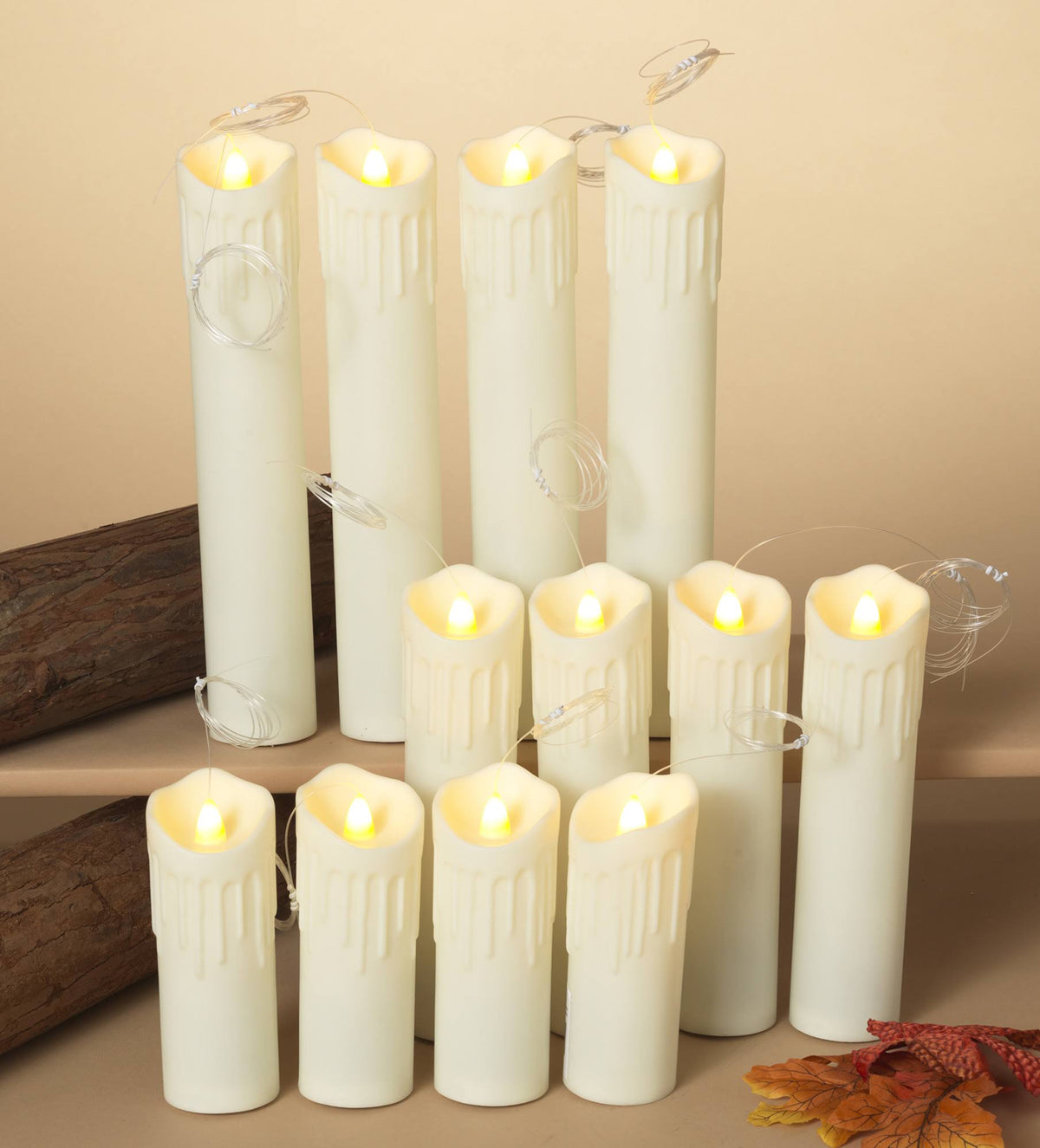 Set of 12 Battery Operated Floating Hanging Candles C9254