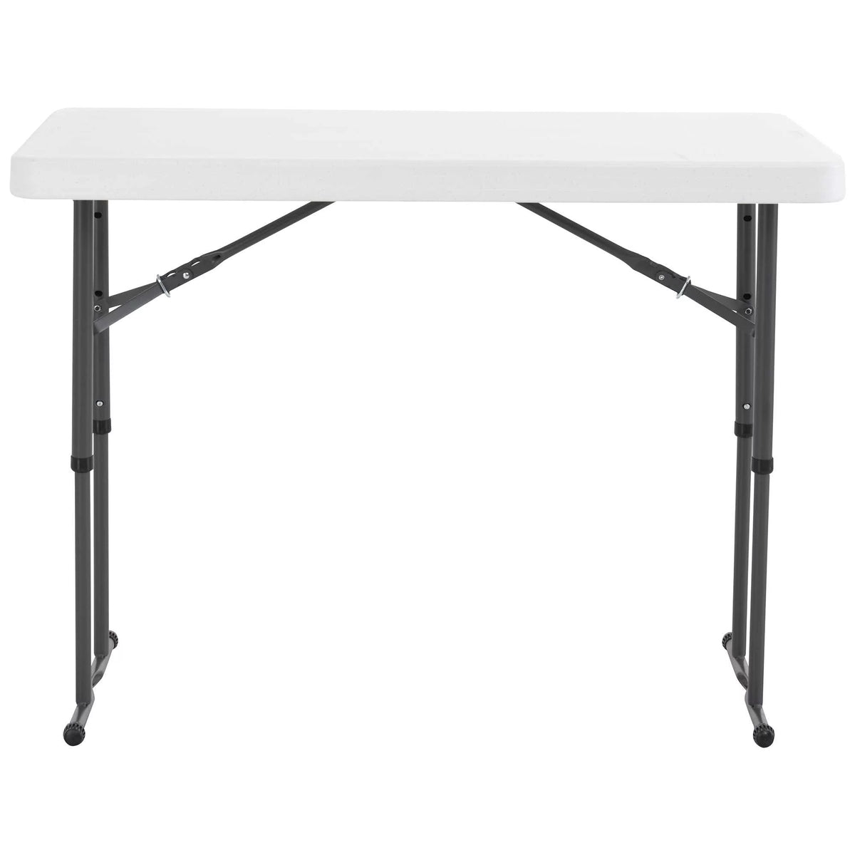 4 Foot Adjustable Folding Table White Granite G6248