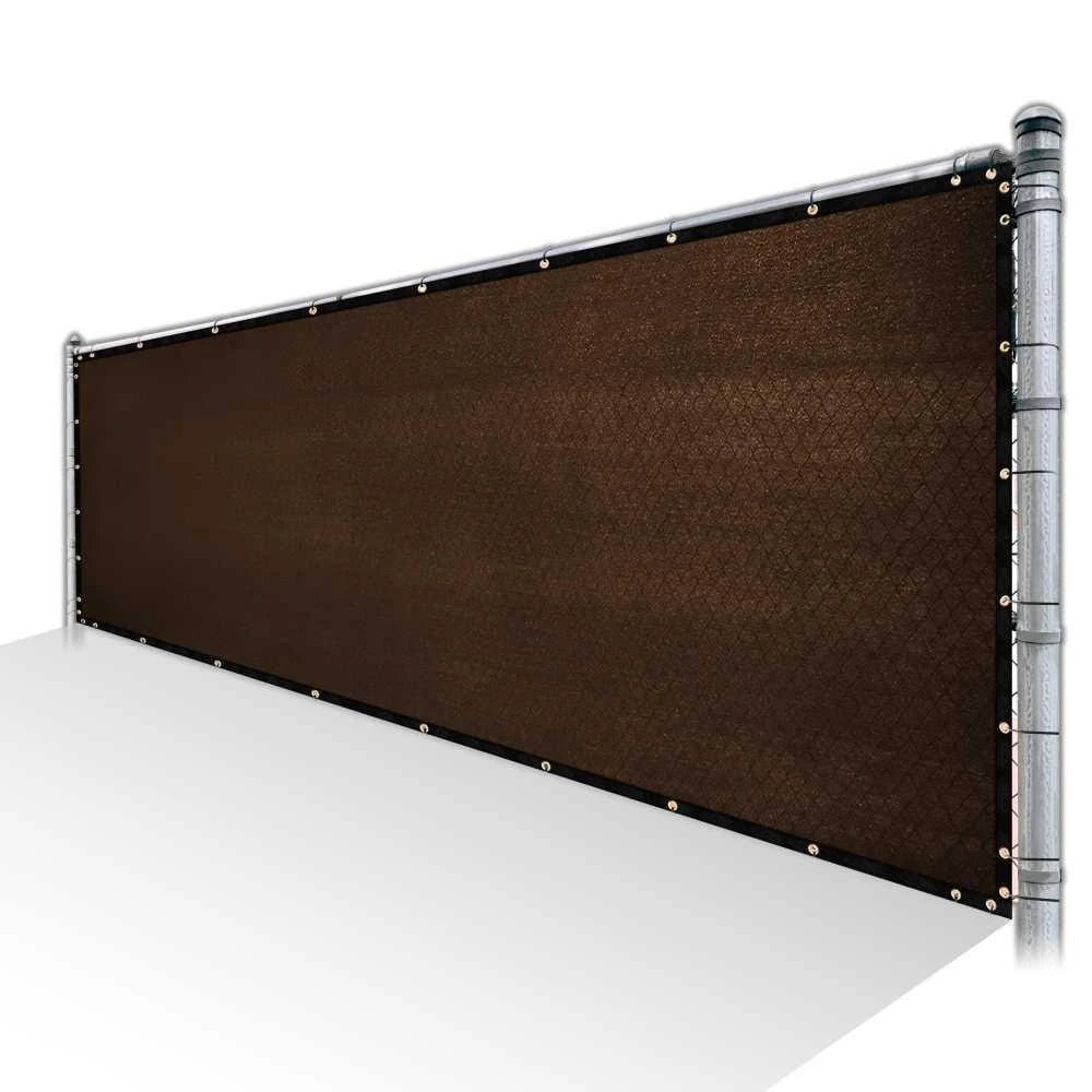 Brown Privacy Fence Screen Mesh with Reinforced Grommets T22413
