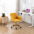 Yellow Teddy Fabric Adjustable Height Office Chair U583587