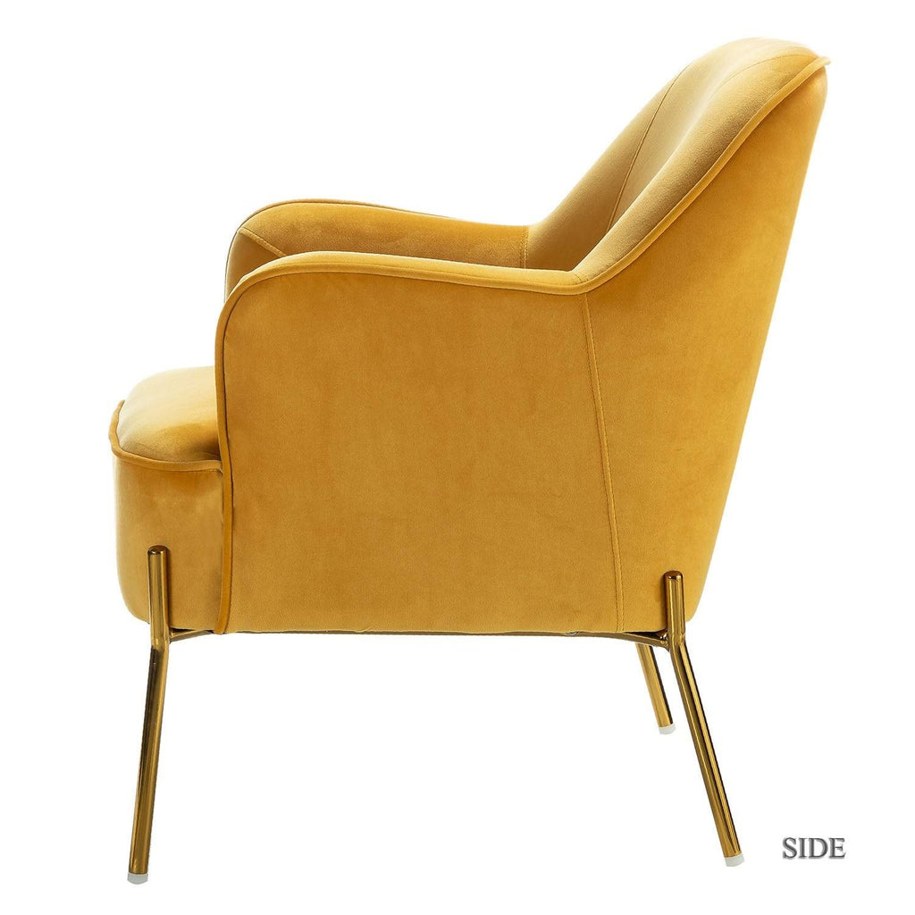 Teal Accent Chair with Gold Legs, Set of 2 K279