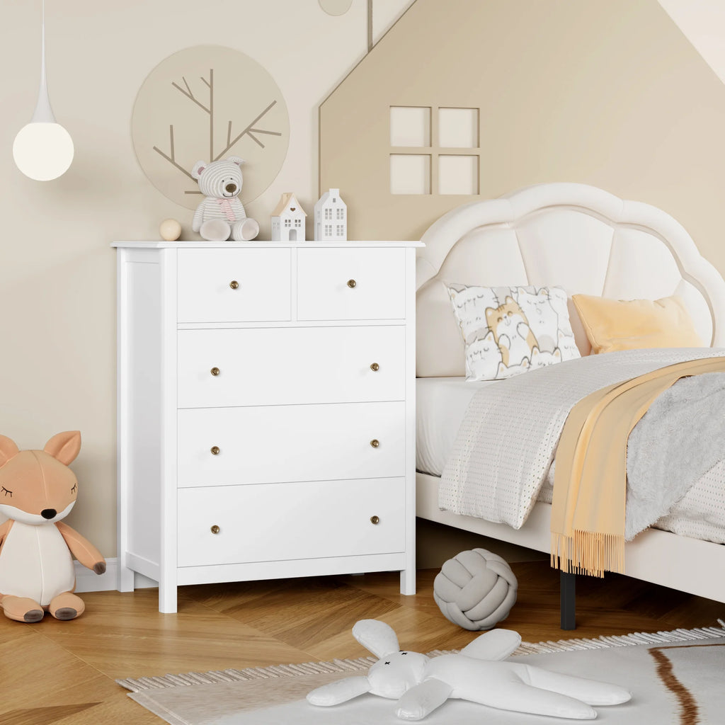 White 5 Drawer Kids Dresser G637447