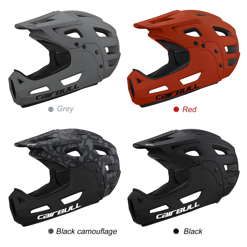 Orange Full Face Bike Helmet with Detachable Chin Guard and Visor C8415