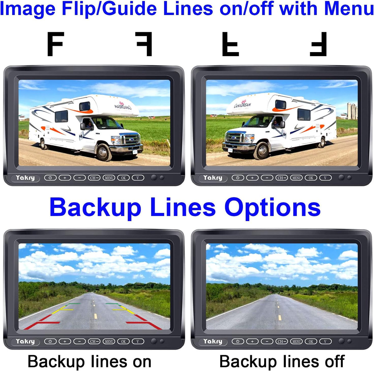 Wireless HD 1080P Backup Camera with 7 Inch Touch Key DVR Monitor W366414