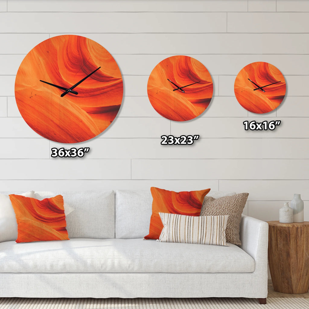Orange Upper Antelope Canyon Landscape Wood Wall Clock P8734