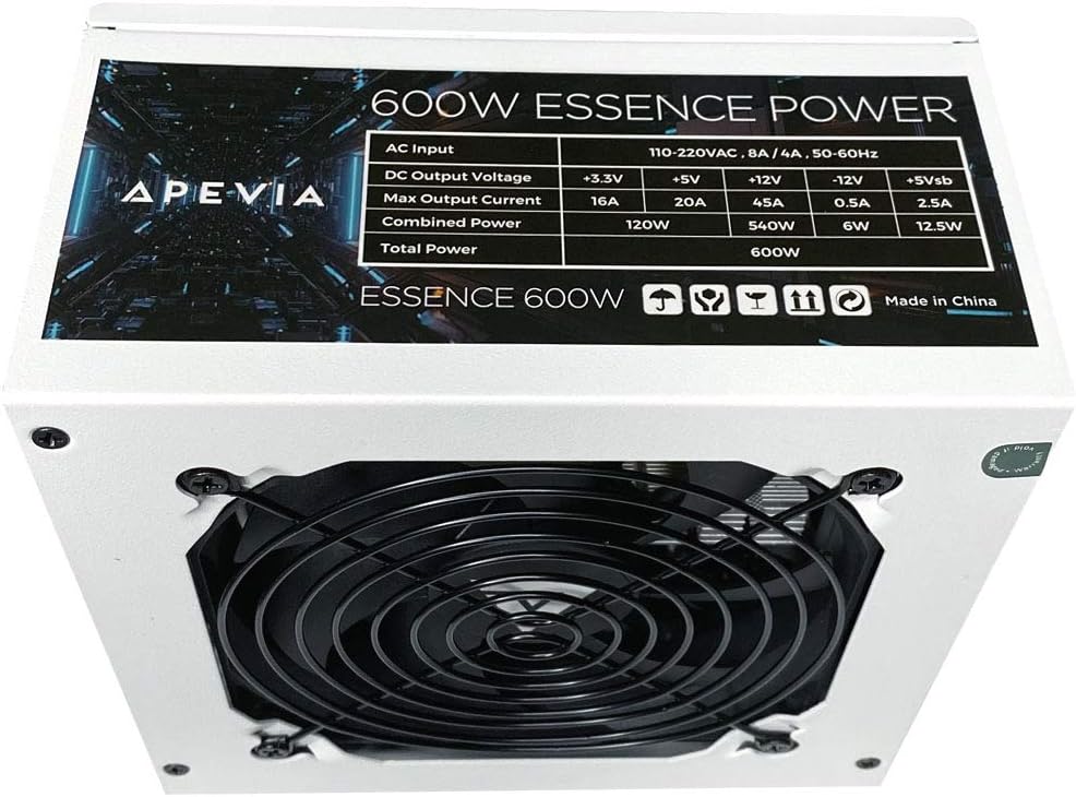 600W ATX Semi-Modular Power Supply with 120mm Black Fan L295498