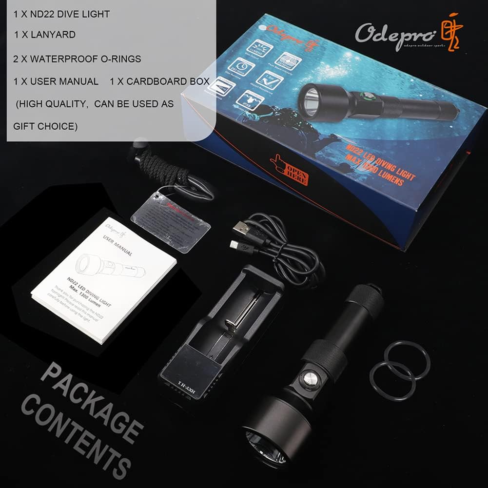 1300 Lumens IPX-8 Waterproof Dive Light F441