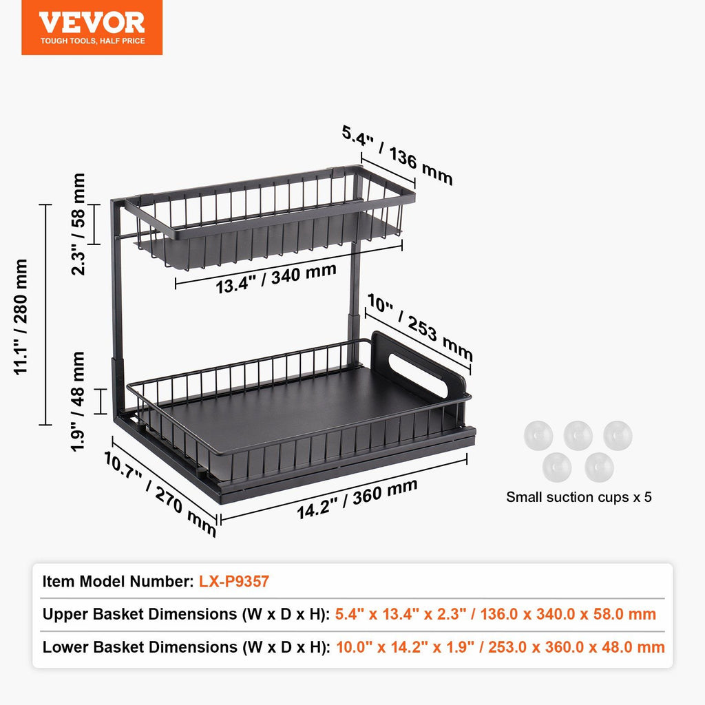2-Tier Pull Out Cabinet Organizer X823