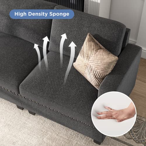 Oversized Modular Sectional Sofa, 135.6 inch, Dark Grey M786