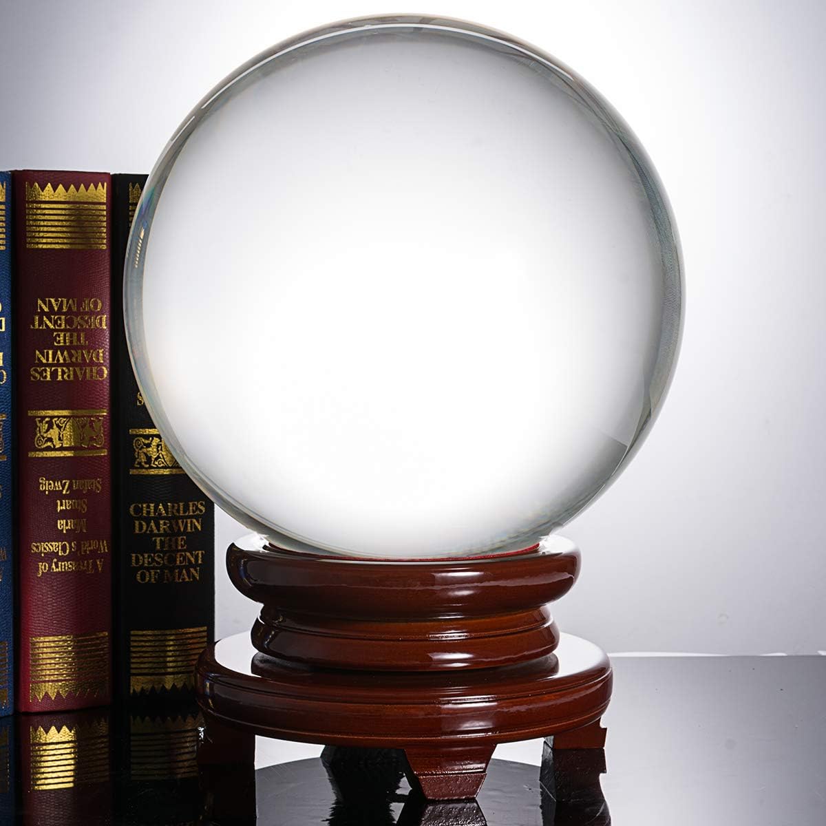 Crystal Ball 250mm with Wooden Stand C9783