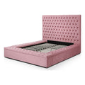 Pink Velvet Upholstered Platform Queen Bed H70561