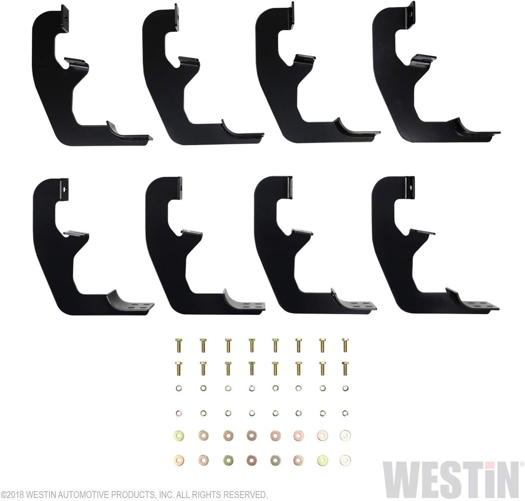 Black 3 inch Oval Nerf Step Bar Mount Kit L198