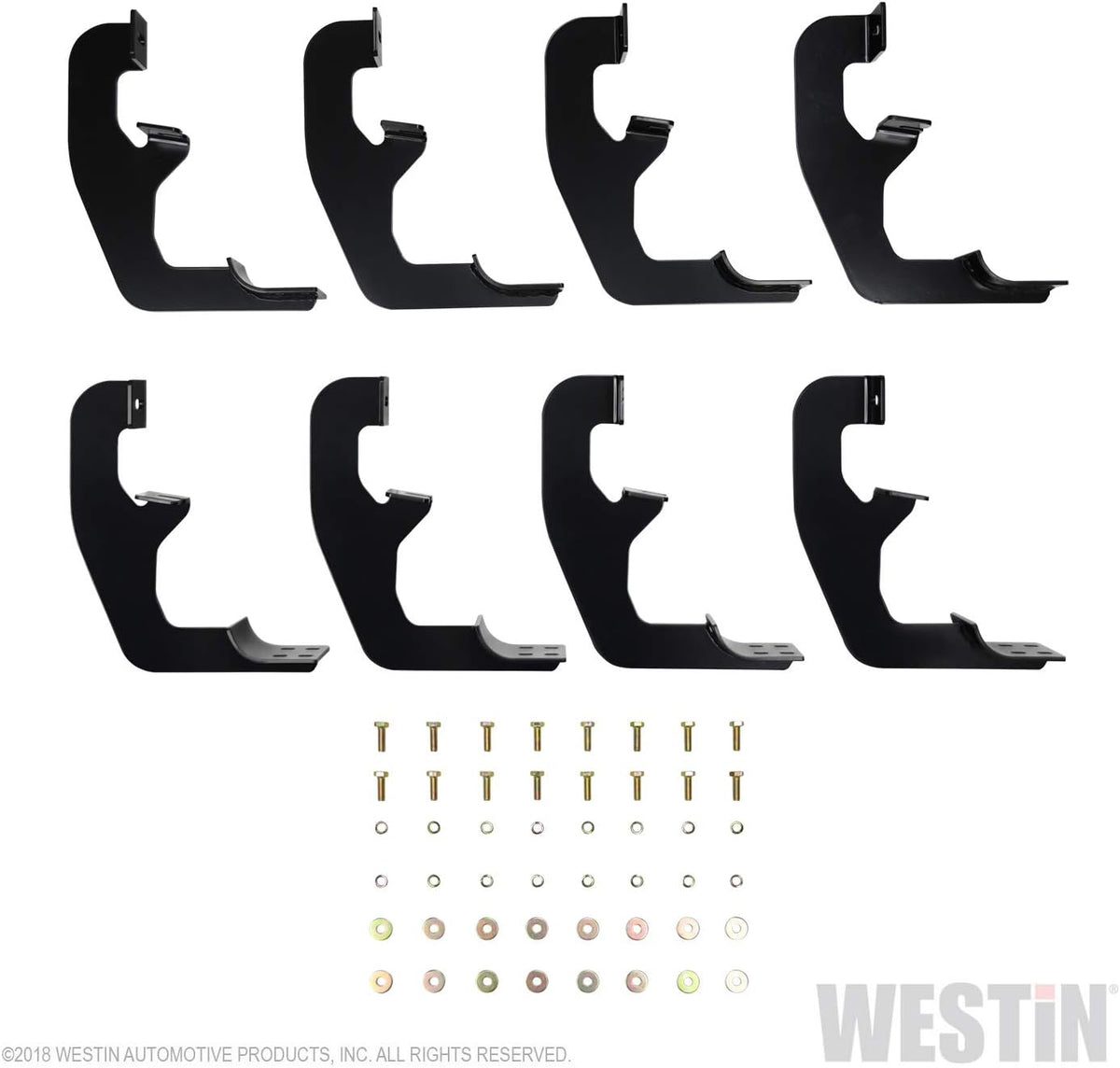 Black 3 inch Oval Nerf Step Bar Mount Kit L198
