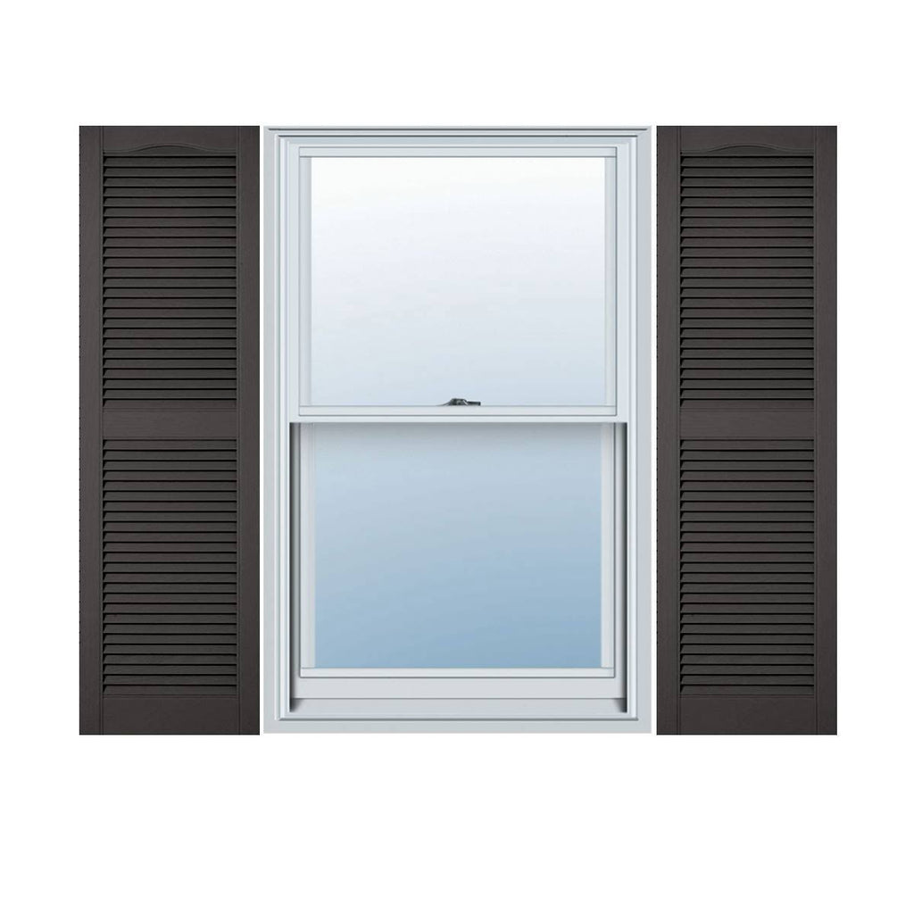 Vinyl Cathedral Top Open Louver Shutters Z42540