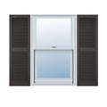 Vinyl Cathedral Top Open Louver Shutters Z42540