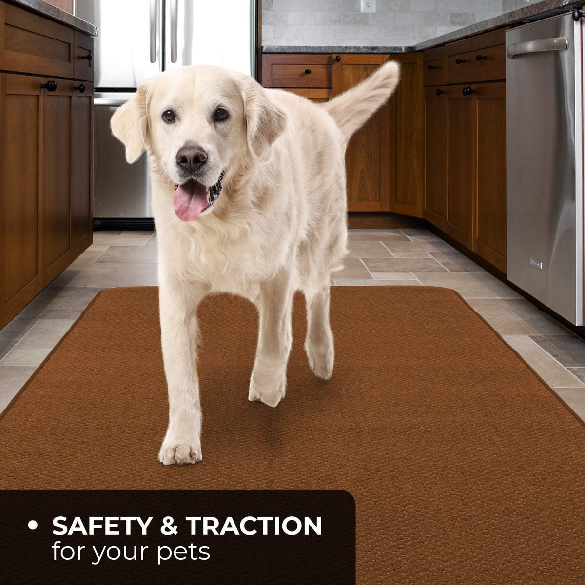 Skid-Resistant Carpet Runner Toffee Brown 8 Feet X 27 Inches N2204