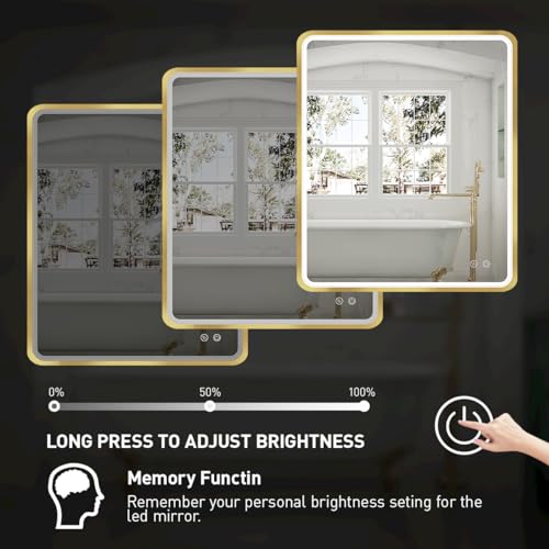 Black Metal Frame LED Bathroom Mirror X969559