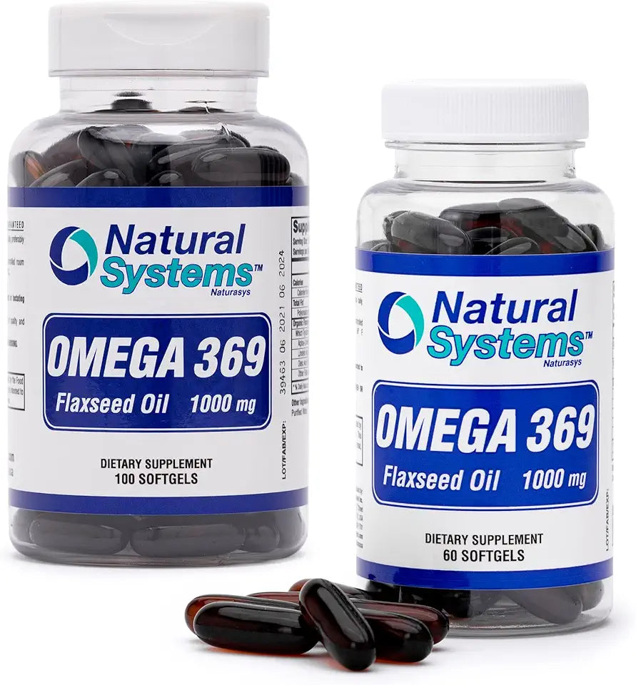 1000 mg Omega 3-6-9 Flax Seed Oil Softgels Bundle W904