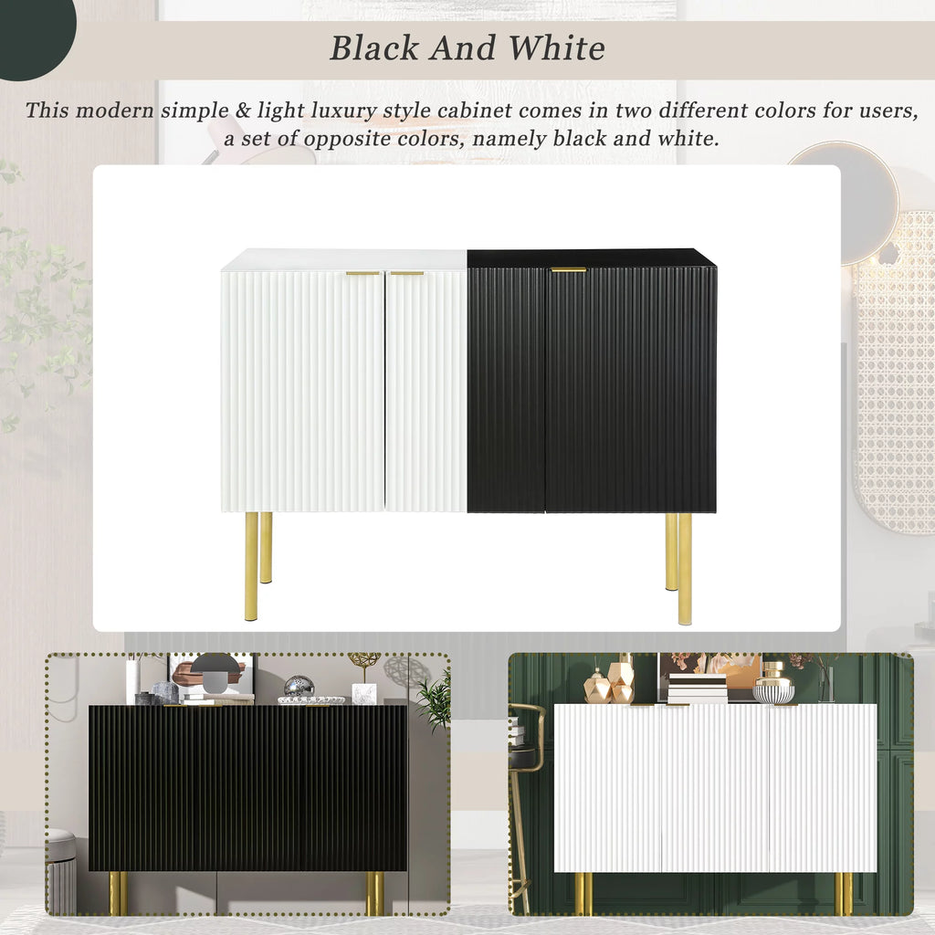 White Wood Buffet Cabinet with Storage S2022