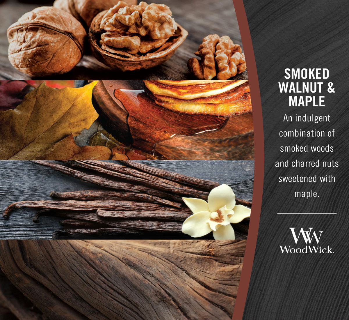 Smoked Walnut & Maple Large Hourglass Candle F90761