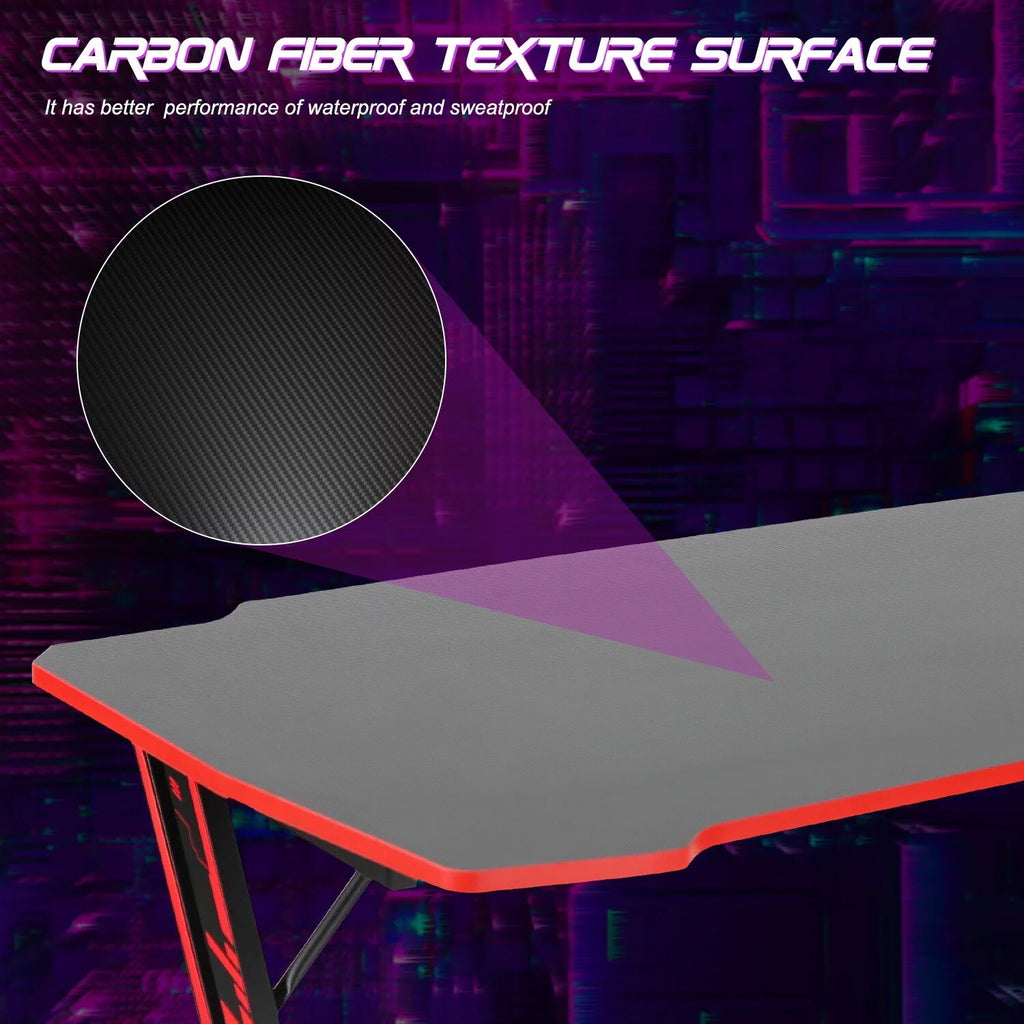 48 inch Z Shaped Gaming Desk with Headphone Hook U7620